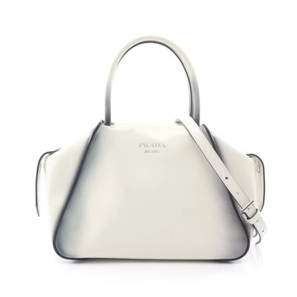 Prada Supernova Handbag Leather White Navy Blue